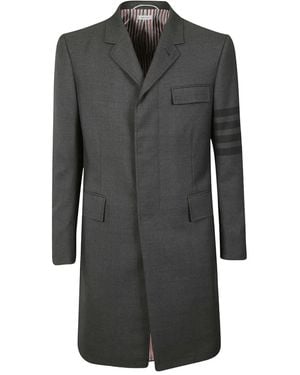 Thom Browne 4-Bar Mid-Length Coat - Gray