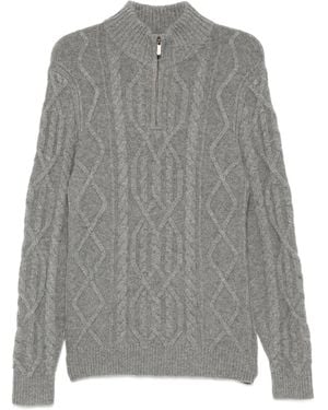Eric Bompard Pullover mit Zopfmuster - Grau