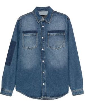 Iceberg Logo-Patch Denim Shirt - Blue