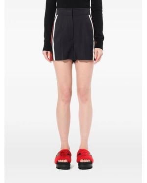 McQueen Side-Stripe Military Tailored Shorts - Black