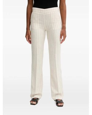 Morgan Striped Pants - White