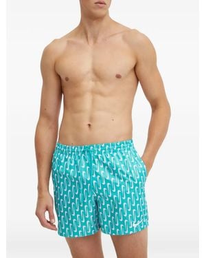 Nike Short À Imprimé Swoosh - Blue