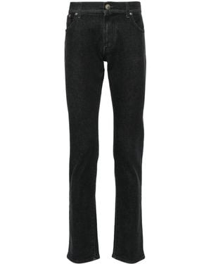 Corneliani Mid-Rise Tapered Jeans - Black