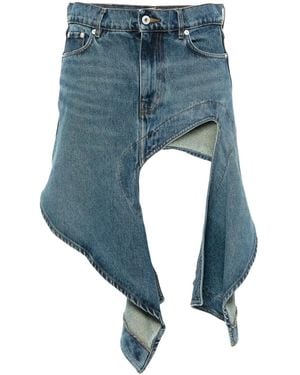 Y. Project Evergreen Cut-Out Denim Mini Skirt - Blue