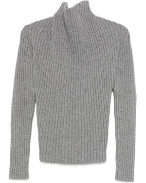 Victoria Beckham Gerippter Rollkragenpullover - Grau