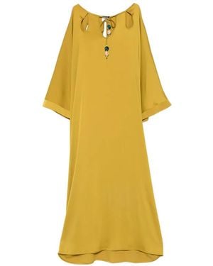 LE_RJTANGE® Cut-Out Bead-Embellished Maxi Dress - Yellow