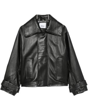 Erika Cavallini Semi Couture Oversized-Collar Jacket - Black