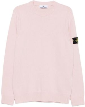 Stone Island Logo-Patch Jumper - Pink