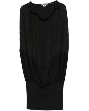Junya Watanabe Pleated Ruffled-Trim Top - Black