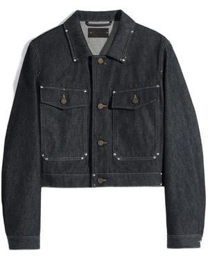 Lemaire Studded Cropped Denim Jacket - Black