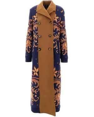 Etro Abrigo Con Motivo Floral - Marrón