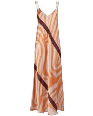 Antonelli Abstract-Print Silk Maxi Dress - White