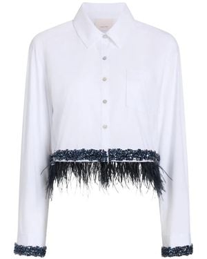 Cinq À Sept Chemise Sylvan Bordée De Plumes - White