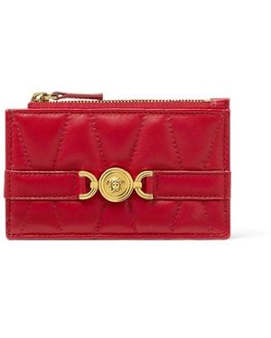 Versace Medusa '95 Quilted Zip-Up Card Holder - Red