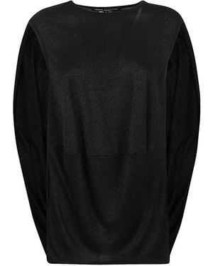 Junya Watanabe Patchwork Metallic-Finish Top - Black
