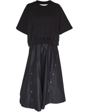 3.1 Phillip Lim Sweatshirt-Paneled Dress - Black