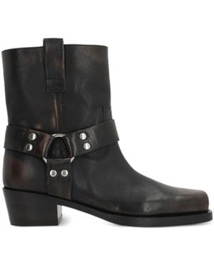 Paris Texas Roxy 45Mm Leather Biker Boots - Black