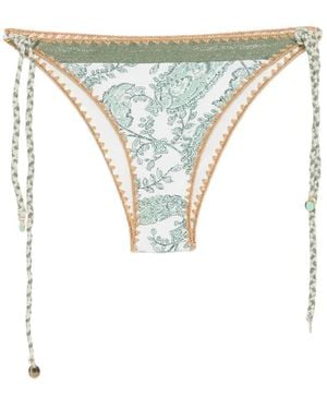 Banana Moon Bas De Bikini Blika À Motif Cachemire Et Liens À Nouer Sur Les Côtés - White