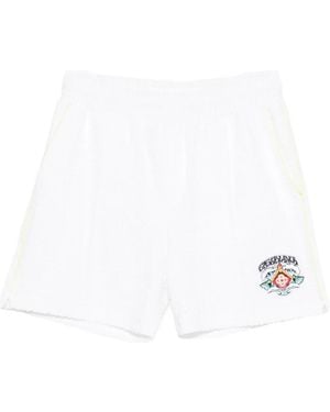 CASABLANCA All-Over Monogram Towelling Shorts With Aesthetic Waist - White