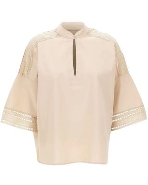 Elena Miro Blouse À Broderies - Natural