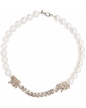 MISBHV M Beaded Necklace - White