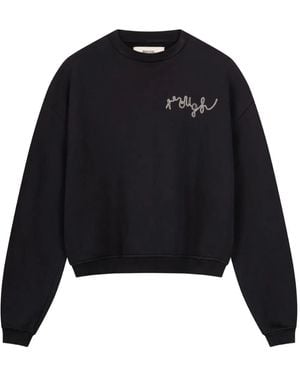 ROUGH Logo-Embroidered Sweatshirt - Black
