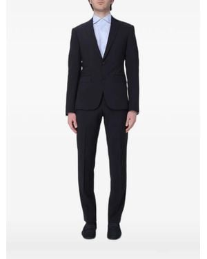 Emporio Armani Costume À Veste À Revers Crantés - Blue