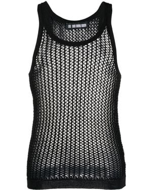 Louis-Gabriel Nouchi Open-Knit U-Neck Tank Top - Black