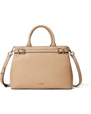 Twinset Buckle-Fastening Top-Handle Tote Bag - Natural