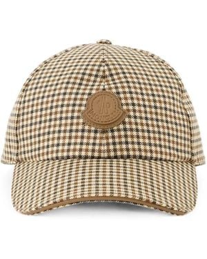 Moncler Check Wool Baseball Cap - Natural