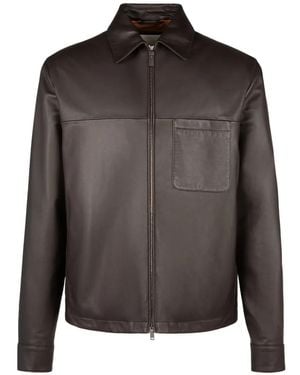 Tod's Zipped Leather Overshirt - Gray
