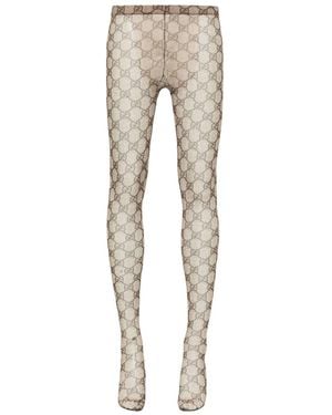 Gucci Gg Supreme Pattern Tights - Brown