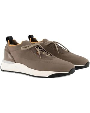 Santoni ニットパネル スニーカー - ブラウン