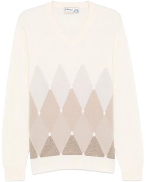 Ballantyne V-Neck Jumper - Natural
