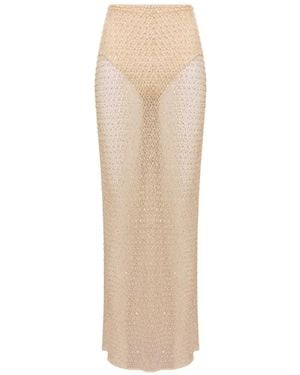 PATBO Crochet Bloom Skirt - White