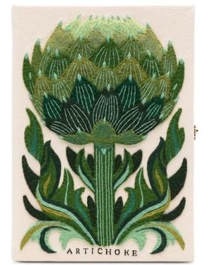 Olympia Le-Tan Artichoke Clutch Mit Stickerei - Grün