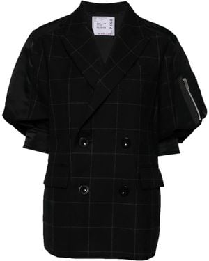 Sacai Blazer A Quadri - Nero