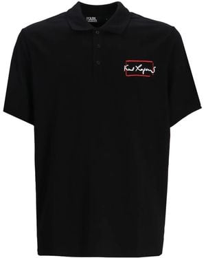 Karl Lagerfeld Polo Con Stampa - Nero