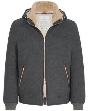 Brunello Cucinelli Wool Down Jacket - Gray