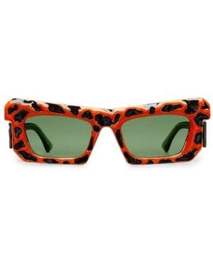 Kuboraum Gafas De Sol Con Motivo De Leopardo - Verde