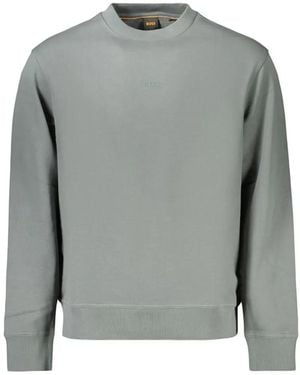 BOSS Logo-Embroidered Crew-Neck Sweatshirt - Gray