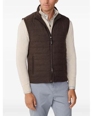 Hackett Herringbone-Pattern Gilet - Brown