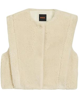 BOSS Plush teddy gilet - Neutro