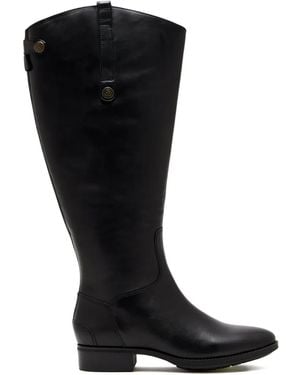 Sam Edelman Zip Leather Boots - Black