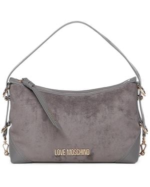 Love Moschino Sac Porté Épaule À Plaque Logo - Grey