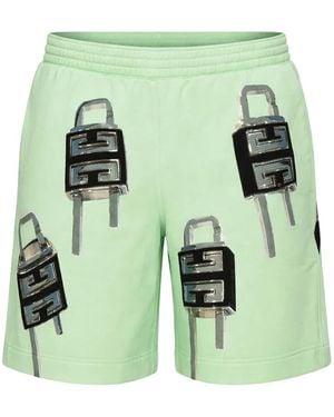 Givenchy Shorts Mit Schlossprint - Grün