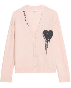 Zadig & Voltaire Mirkaz Heart-Detail Cardigan - Pink
