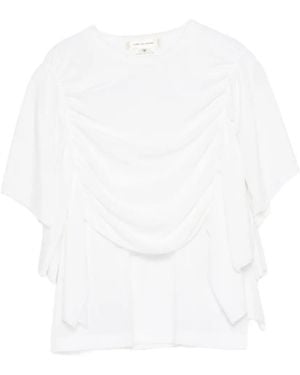 Comme des Garçons Camiseta Drapeada - Blanco