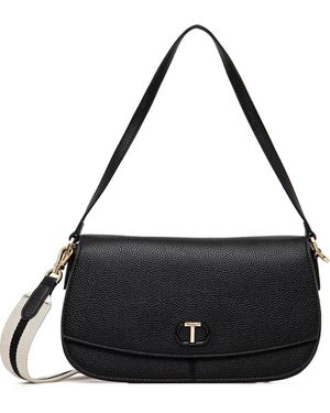 Twinset ロゴプレート ショルダーバッグ - ブラック