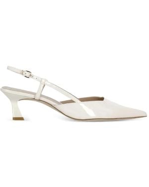 Stuart Weitzman Vinnie 50 Slingback-Pumps - Weiß